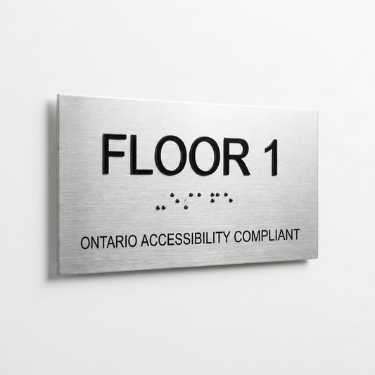 AODA Stairwell Floor Sign with Braille - Ontario Accessibility Compliant