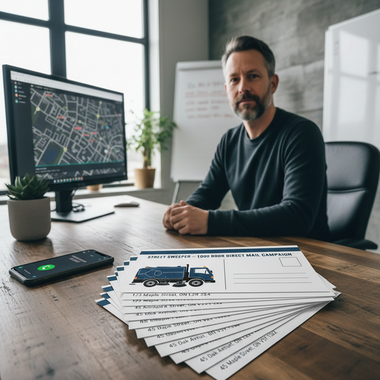 Street Sweeper β 1,000 Door Direct Mail Campaign in action β direct mail delivered to local businesses across the Niagara Region Ontario