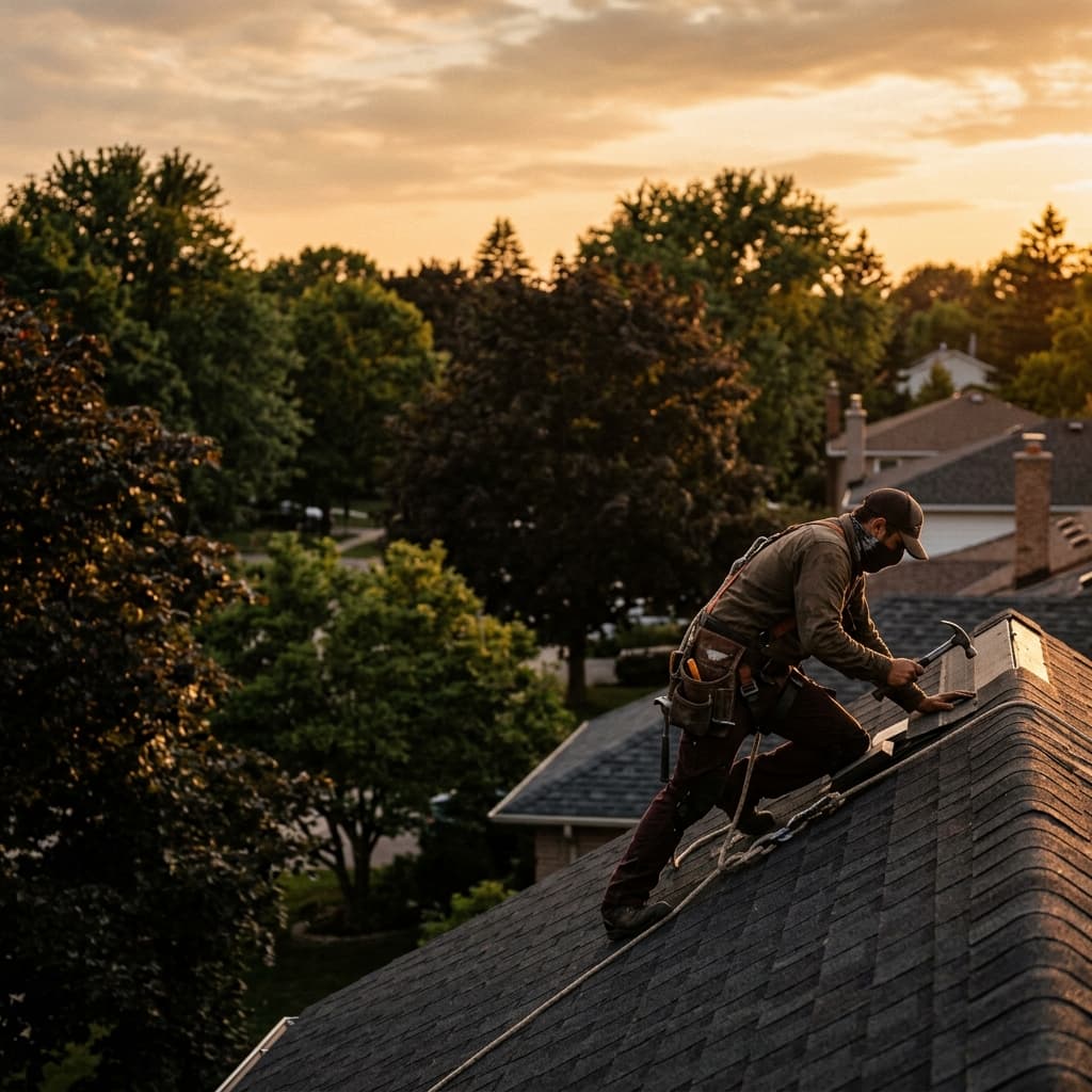 Roofing professional in Truro, Ontario — editorial portrait.