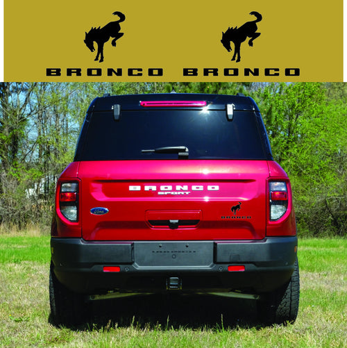 Here are a few options for alt text, keeping under 100 characters:

* **Ford Bronco logo: rearing horse silhouette & text.**
