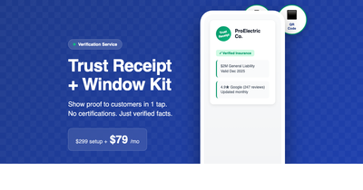 Full Google Review Trust Kit containing 'Review Us on Google' window decal and NFC smart receipt card. Tap-to-review technology for instant 5-star feedback. Essential tool for local business SEO.