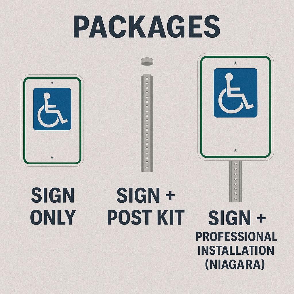 Accessible Parking Signs – Niagara Region (Ontario-Compliant Type A & B) Niagara Stands Out