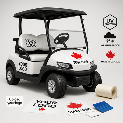 Custom Golf Cart Logo Decal Installation Kit - Complete with Squeegee & Transfer Tape Niagara Stands Out