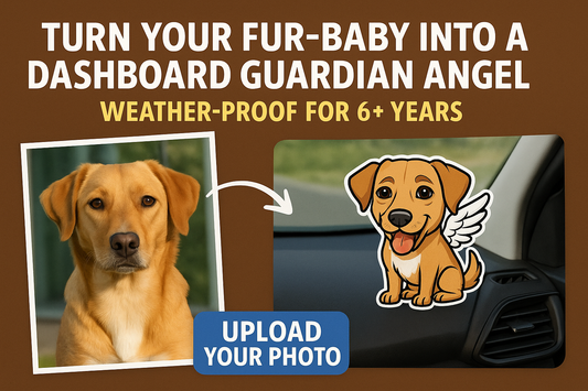 Custom Pet Caricature Decal - Waterproof Vinyl Made in Niagara Canada