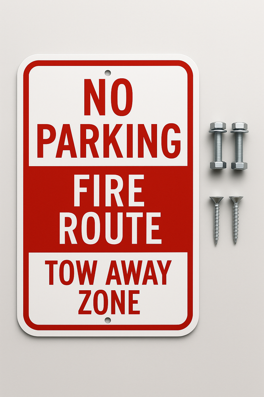 Fire Route Signs Niagara — Professional Text Layout | No Parking Fire Route Tow Away Zone Niagara Stands Out