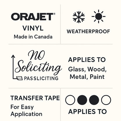 No Soliciting Door Decals Canada | Privacy Signs Niagara Niagara Stands Out