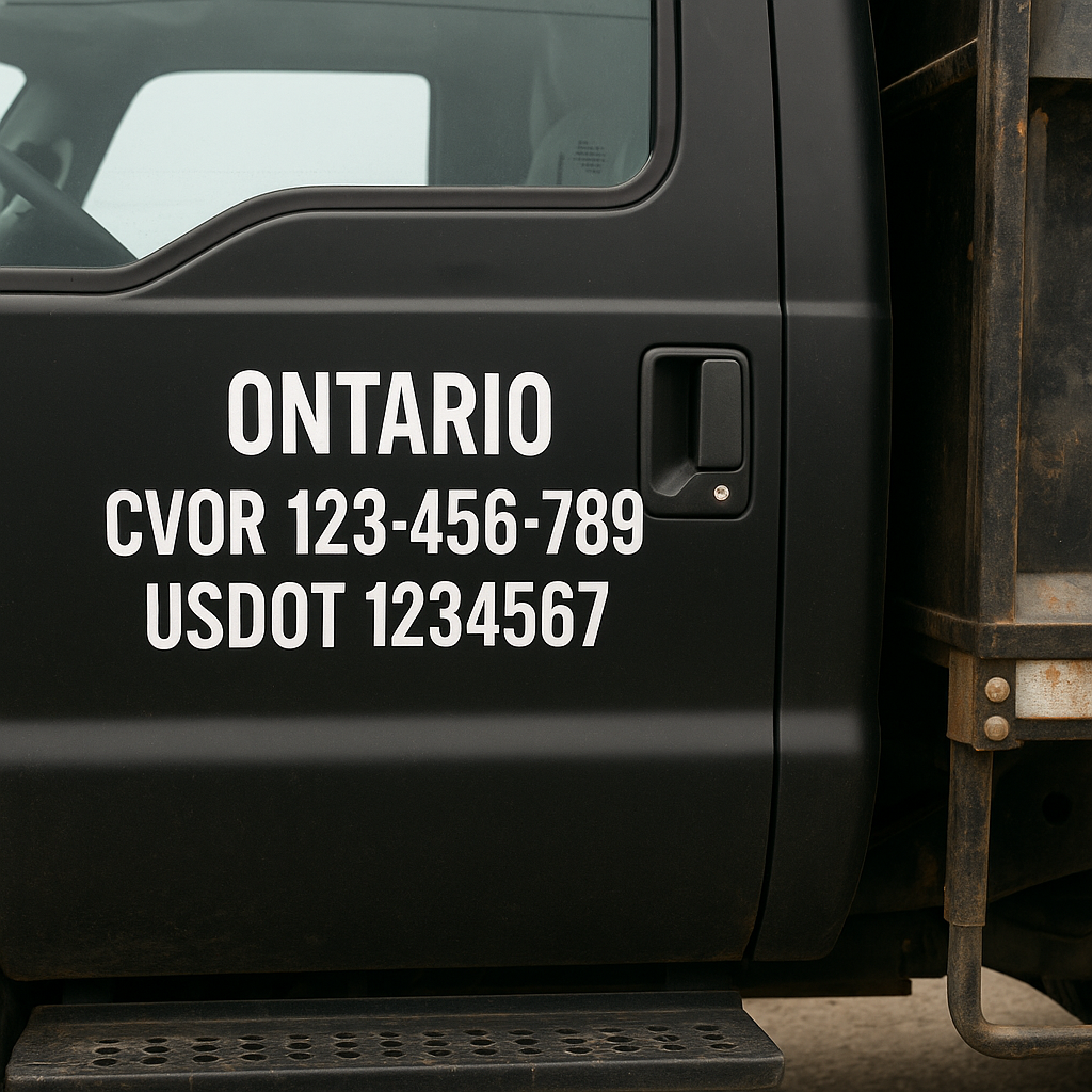 Custom CVOR Truck Door Decal | MTO Compliant 50mm