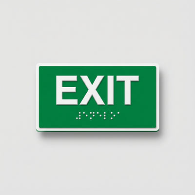AODA Exit Sign with Braille — Emergency Exit - Custom Printing Niagara