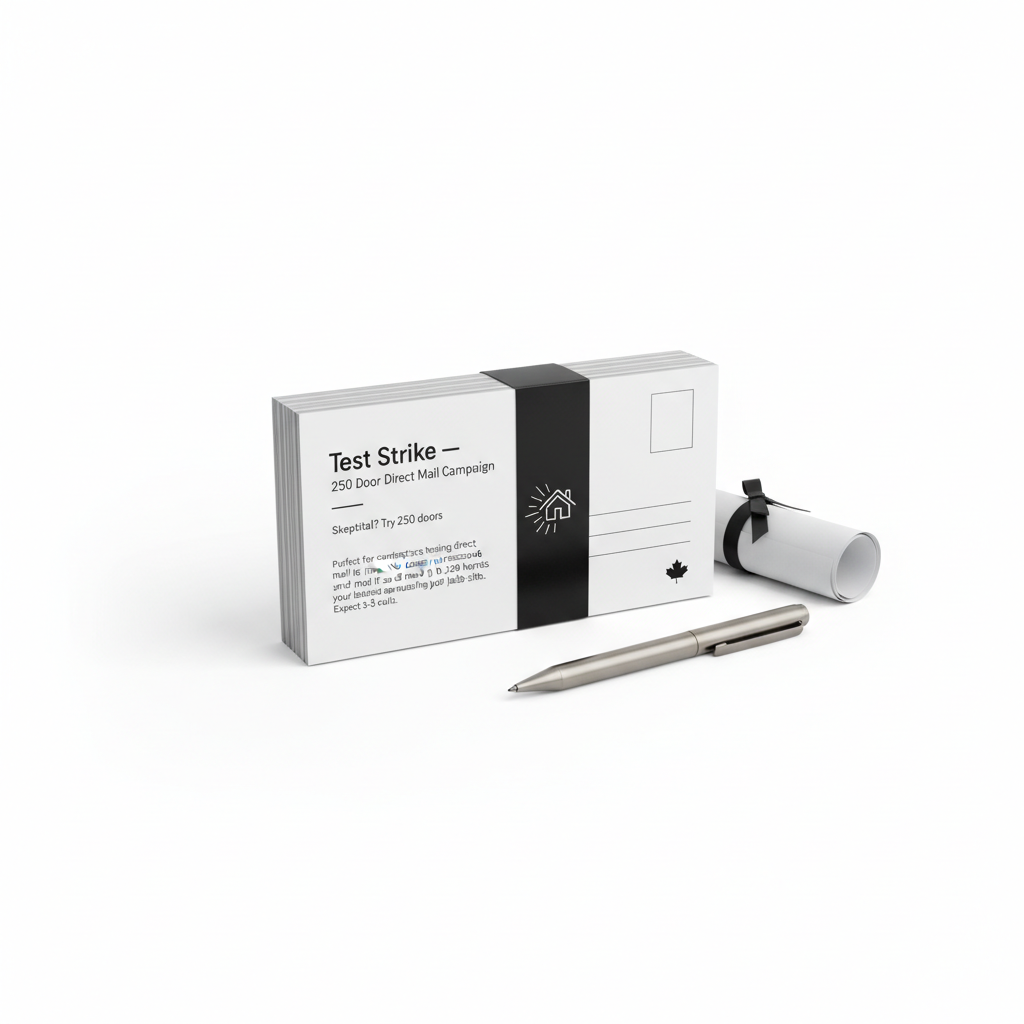 Test Strike — 250 Door Direct Mail Campaign — professional direct mail service for contractors in Niagara and Ontario, Canada