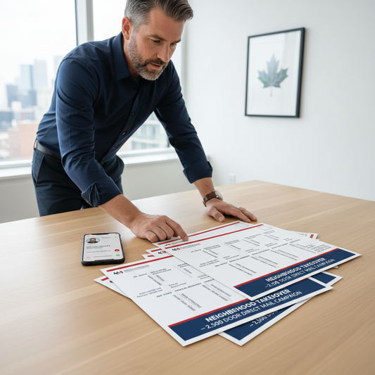 Neighborhood Takeover — 2,500 Door Direct Mail Campaign in action — direct mail delivered to local businesses across the Niagara Region O...