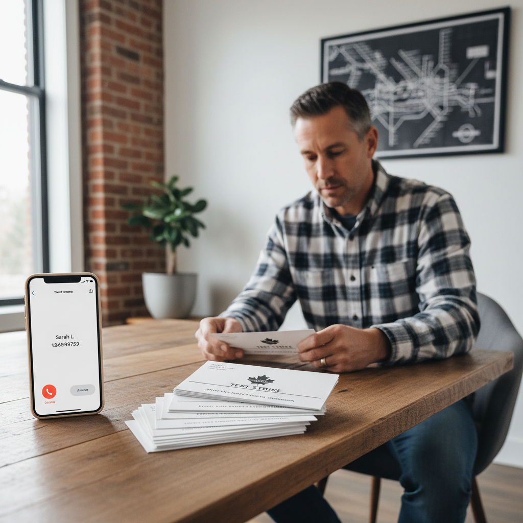 Test Strike — 250 Door Direct Mail Campaign in action — direct mail delivered to local businesses across the Niagara Region Ontario