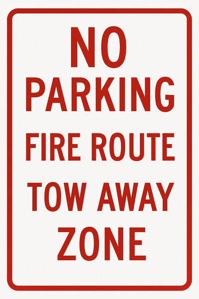 Ontario Fire Route Sign Aluminum Reflective