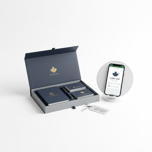 Brand + Reviews Bundle — Brand Kit + CAN-TAP NFC Review Stand — professional nfc review service for contractors in Niagara and Ontario, C...