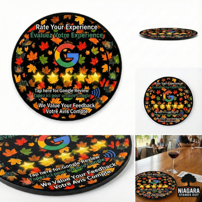 Google Review NFC Coaster niagara on the lake vineyard google review nfc sign