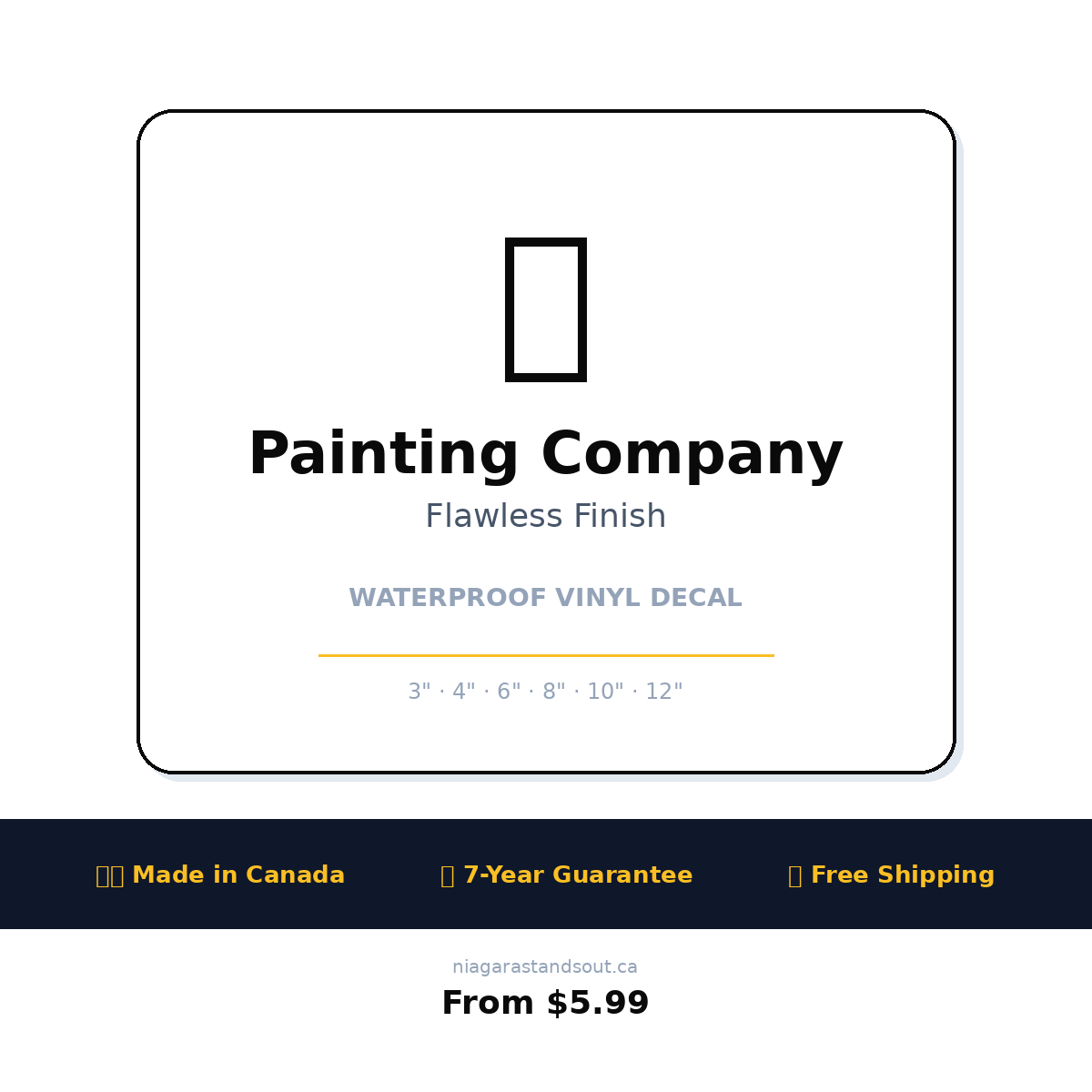 Painting Company — Waterproof Vinyl Decal | Made in Canada | 7-Year Guarantee