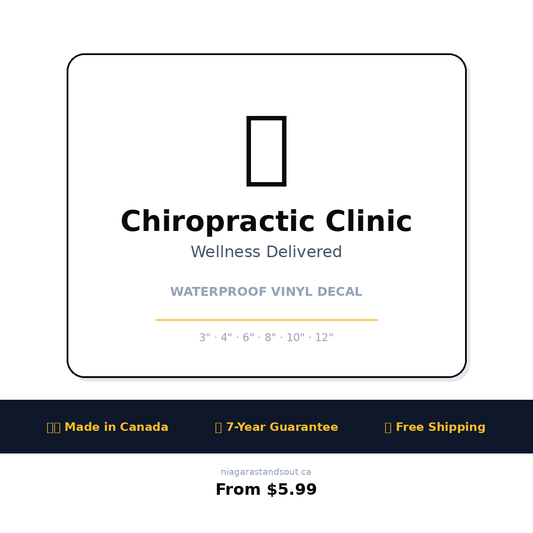 Chiropractic Clinic — Waterproof Vinyl Decal | Made in Canada | 7-Year Guarantee