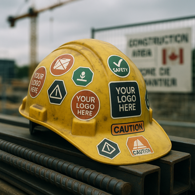 Custom Hard Hat Stickers Canada (25 Pack) - Niagara Stands Out