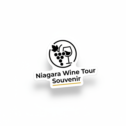 Niagara Wine Tour Souvenir Sticker — waterproof vinyl sticker, Made in Canada, 7-Year Guarantee