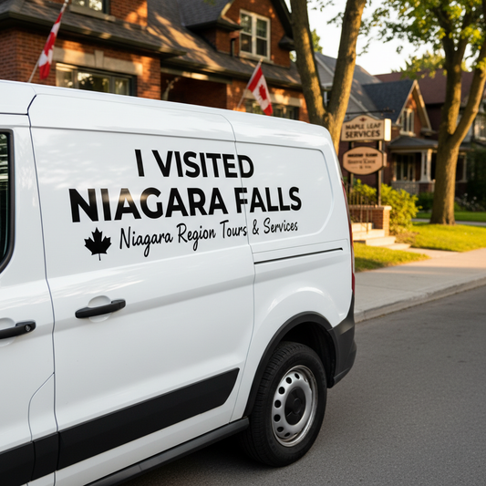 I Visited Niagara Falls — Souvenir Sticker applied to service vehicle — professional branding, Niagara Region Ontario