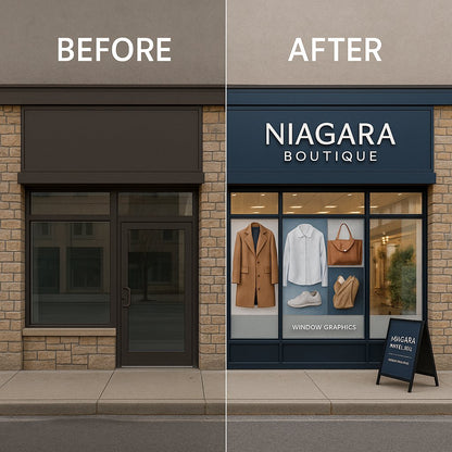 Flagship Front — Custom Fascia + Window Perf x6 + Feature Upgrade (Installed) Niagara Stands Out